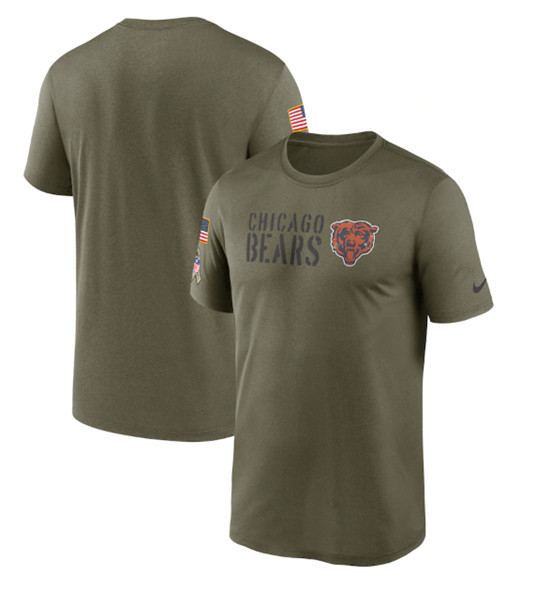 Men's Chicago Bears 2022 Olive Salute to Service Legend Team T-Shirt